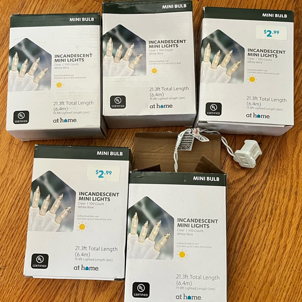 At Home Incandescent Mini Lights all new never open or used